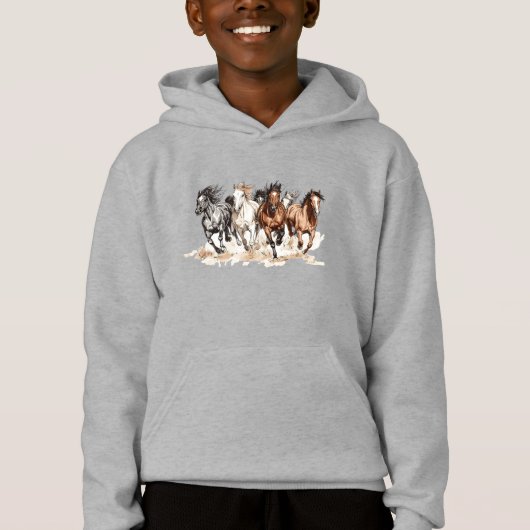 Galloping Horses Kids Sweatshirt (Voorkant)