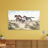 Galloping Horses Wrapped Canvas (Insitu (Woonkamer))