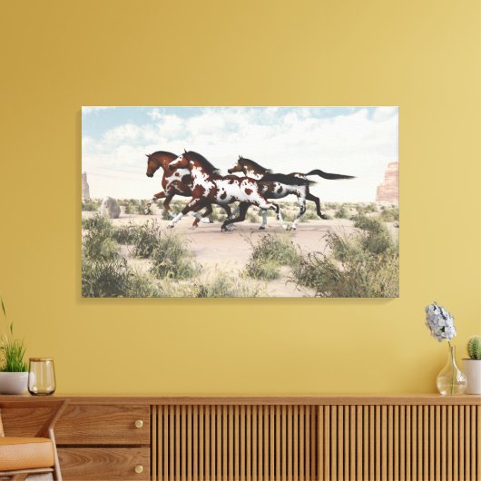 Galloping Horses Wrapped Canvas (Insitu (Woonkamer))