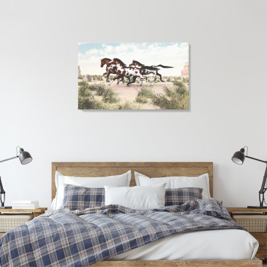 Galloping Horses Wrapped Canvas (Insitu (Slaapkamer))