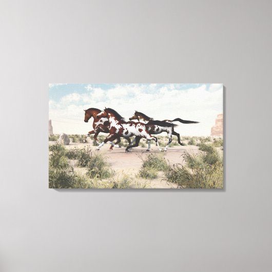 Galloping Horses Wrapped Canvas (Voorkant)