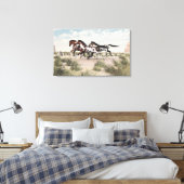 Galloping Horses Wrapped Canvas Afdruk (Insitu (Slaapkamer))