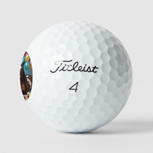 Galloping In Fun: Een Paard Verjaardagsviering Golfballen (Logo)