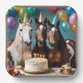 Galloping In Fun: Een Paard Verjaardagsviering Papieren Bordje (Voorkant)