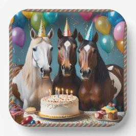 Galloping In Fun: Een Paard Verjaardagsviering Papieren Bordje
