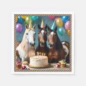 Galloping In Fun: Een Paard Verjaardagsviering Servet (Voorkant)
