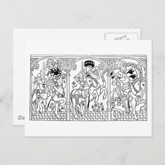 Galloping Knight briefkaart (Voorkant / Achterkant)