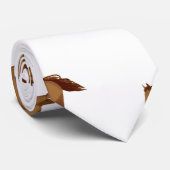 Galloping Mustang Horse Brown Waterverf Painting Stropdas (Opgerold)