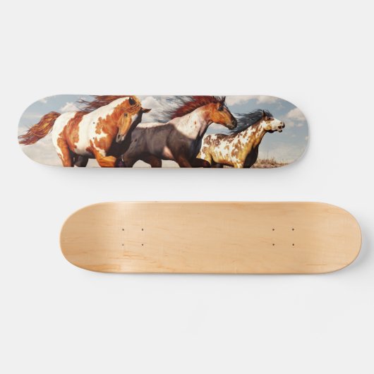 Galloping Mustangs Persoonlijk Skateboard (Horizontaal)