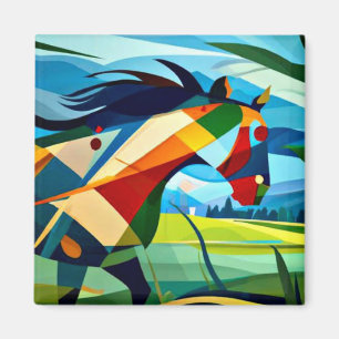 Galloping Paard in weide Magneet