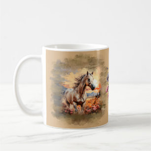 Galloping Paard Sunset Wildflower Mok Tan