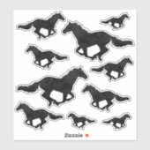 Galloping Paard Waterverf Silhouet Sticker (Vel)