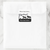 Galloping paarden in een land scene vierkante sticker (Tas)