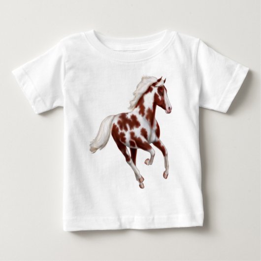 Galloping Paint Horse Baby T-Shirt (Voorkant)