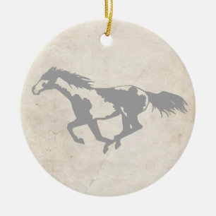 Galloping Paint Horse Keramisch Ornament