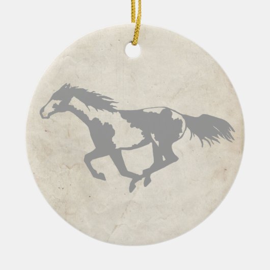 Galloping Paint Horse Keramisch Ornament (Voorkant)