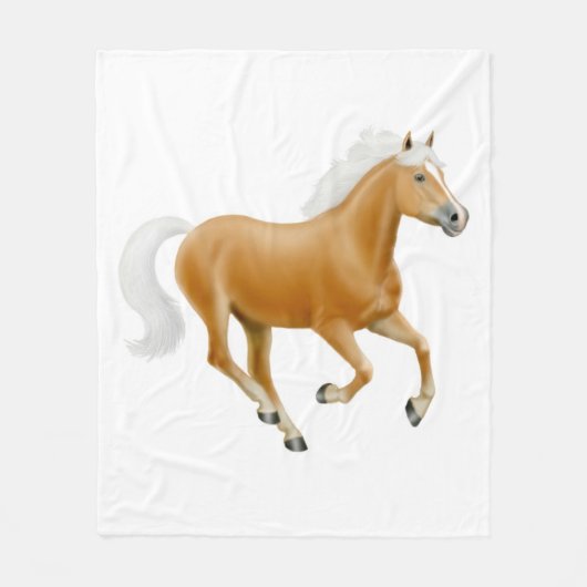 Galloping Palomino Haflinger Horse Fleece Blanket (Voorkant)