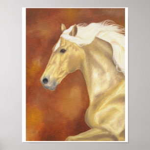 Galloping palomino print 11 x 14 inch