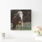Galloping Palomino Wall Clock Vierkante Klok (Huis)