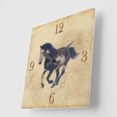 Galloping Pinto American Paint Stallion Horse Vierkante Klok (Hoek)