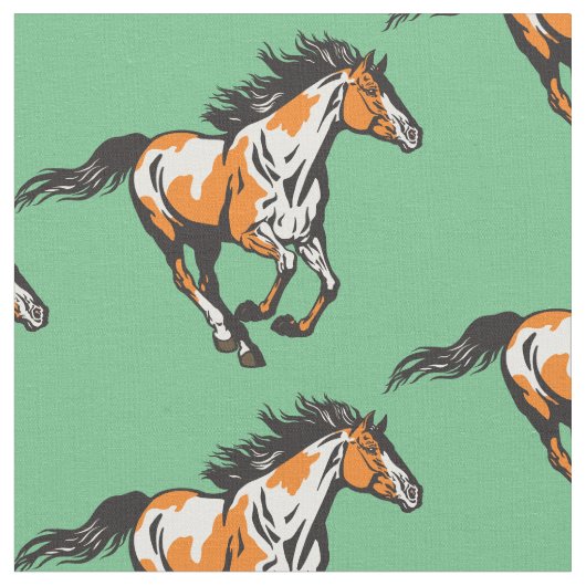 Galloping pinto Horse Stof (Close Up)