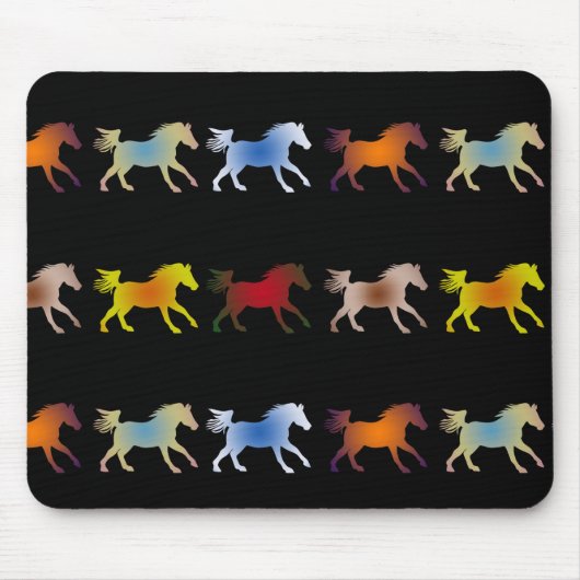 Galloping Ponies op Black Muismat (Voorkant)