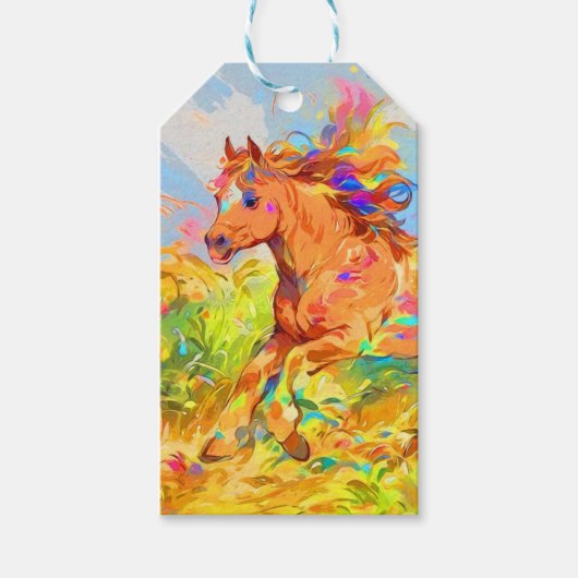 Galloping Pony - Kinderboek Kunst Cadeaulabel (Voorkant)