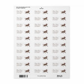 Galloping Pony Pink Roses Retouradreslabel Etiket (Full Sheet)