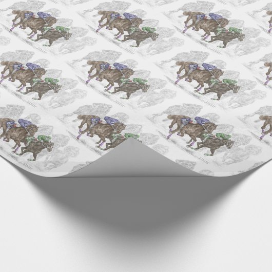 Galloping Race Horses Cadeaupapier (Hoek)