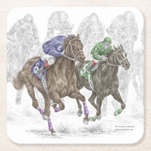 Galloping Race Horses Kartonnen Onderzetters