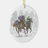 Galloping Race Horses Keramisch Ornament (Rechts)