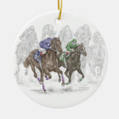 Galloping Race Horses Keramisch Ornament (Voorkant)