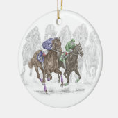 Galloping Race Horses Keramisch Ornament (Links)