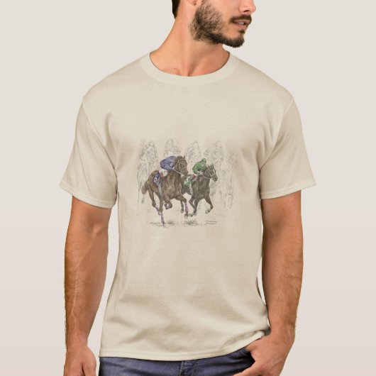 Galloping Race Horses T-shirt (Voorkant)