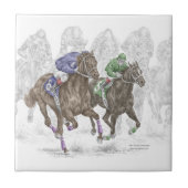 Galloping Race Horses Tegeltje (Voorkant)