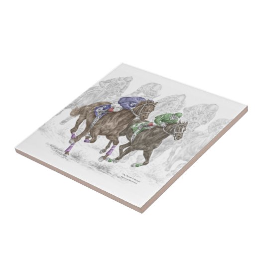 Galloping Race Horses Tegeltje (Zijkant)
