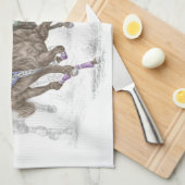 Galloping Race Horses Theedoek (Quarter Fold)