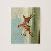 Galloping Racehorse en opgezet Jockey in Red (olie Legpuzzel (Verticaal)