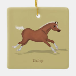Galloping Sorrel Gaits of the Horse Personalized Keramisch Ornament
