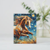 Galloping Sorrel Paard Briefkaart (Staand voorkant)
