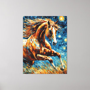 Galloping Sorrel Paard Canvas Afdruk