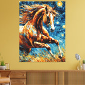 Galloping Sorrel Paard Canvas Afdruk (Insitu (Woonkamer))
