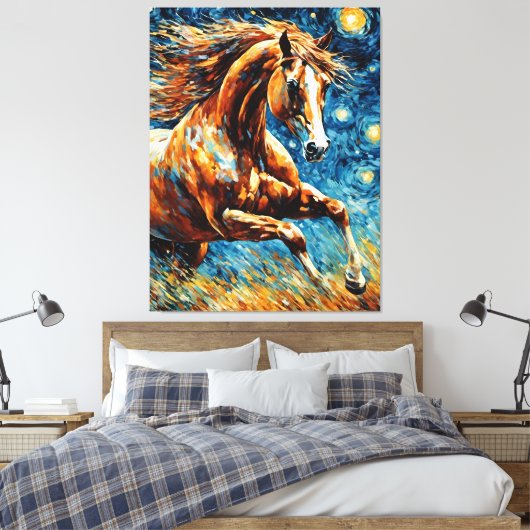 Galloping Sorrel Paard Canvas Afdruk (Insitu (Slaapkamer))