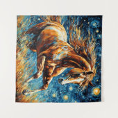 Galloping Sorrel Paard Tapestry Wandkleed (Voorkant (horizontaal))