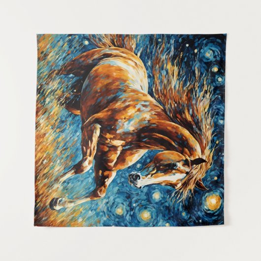 Galloping Sorrel Paard Tapestry Wandkleed (Voorkant (horizontaal))