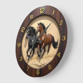 Galloping Stallions Desert Sand Grote Klok (Hoek)