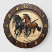 Galloping Stallions Desert Sand Grote Klok (Voorkant)