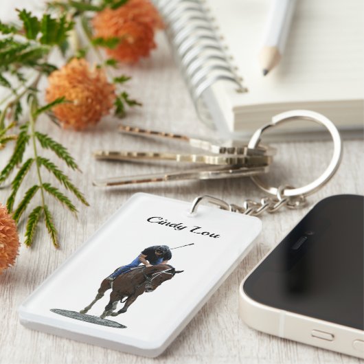 Galloping Thoroughbred Horse AcrylSleutelhanger Sleutelhanger (Voorkant Rechts)