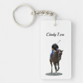Galloping Thoroughbred Horse AcrylSleutelhanger Sleutelhanger (Voorkant)