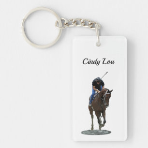 Galloping Thoroughbred Horse AcrylSleutelhanger Sleutelhanger